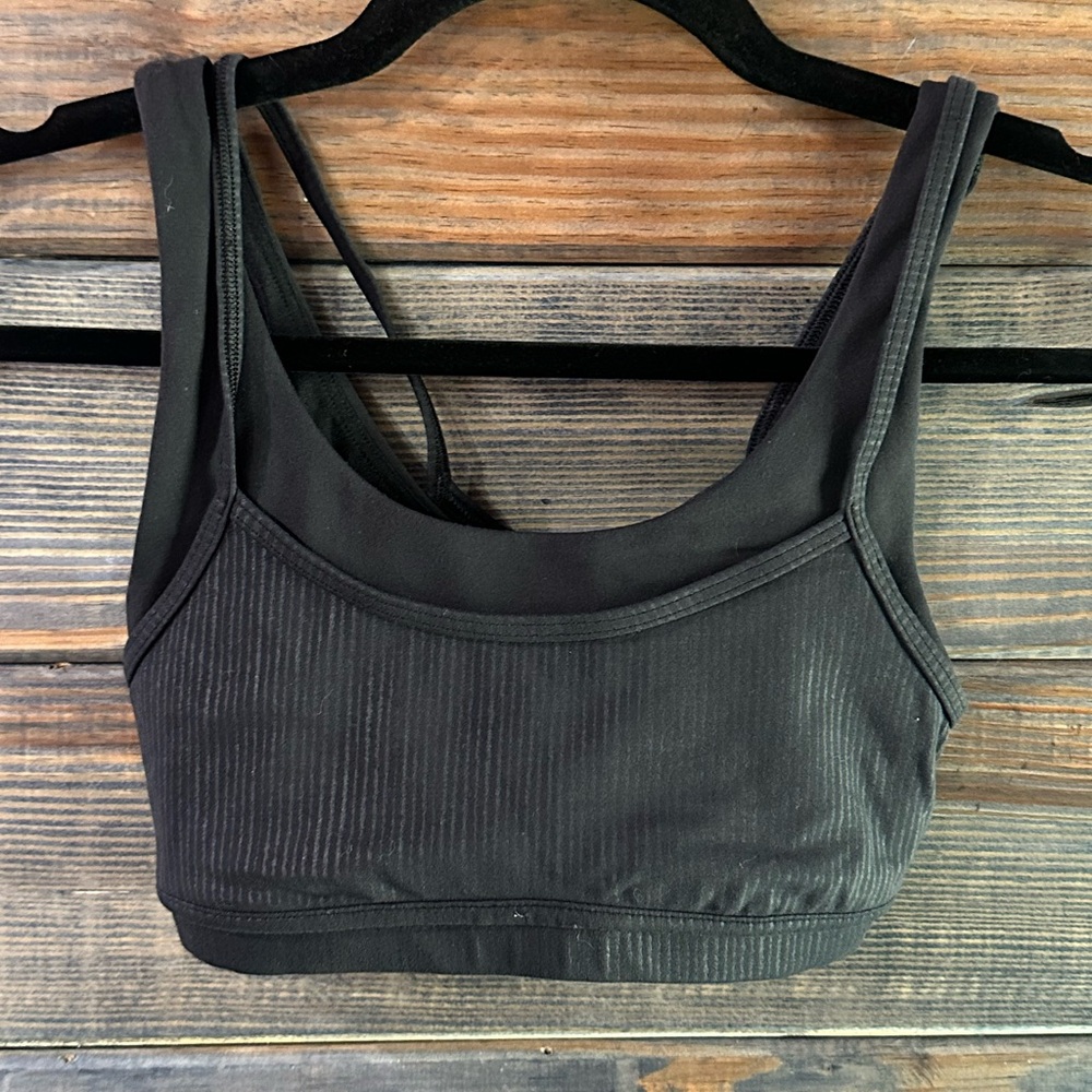 Lululemon Black Ribbed Sports Bra